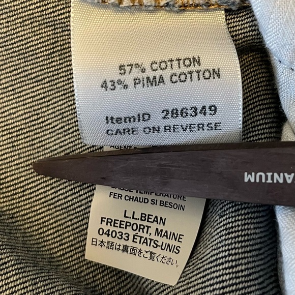 L.L. Bean Classic Fit Summer Lightweight Pima Cotton Blue Jeans - Picture 7 of 10